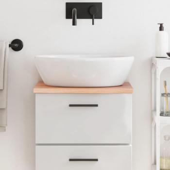 Encimera de baño 40x40 cm, madera maciza marrón claro – VidaXL