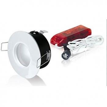 Lumière Rond IP65 Salle de Bain Fonte Blanc + Lampe Halogène