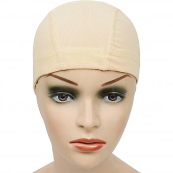 Peluca Domo Trenzas Africanas, Gorro Elástico, Negro y Beige