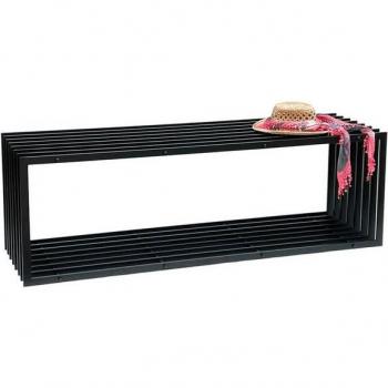 Banc à Lamelles en Métal Noir