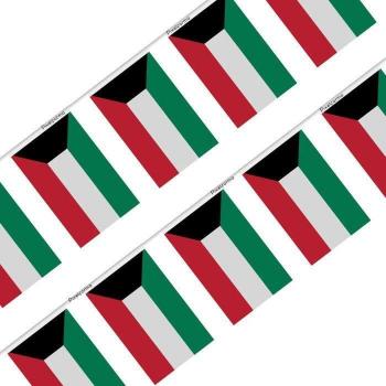 Kuwait Flag Garland (100 Pack) – 14x21 cm – Polyester – Outdoor Friendly