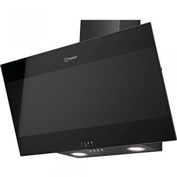 INDESIT Hotte DÉCORATIVE INCLINÉE 80cm 647m³/h Verre/noir