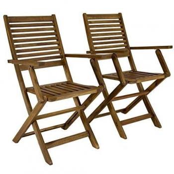 Charles Bentley Natural Acacia Foldable Outdoor Dining Chairs
