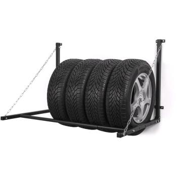 Rangement murale mobile et repliable pour pneus et jantes