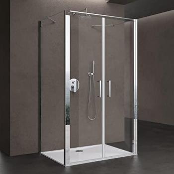 Cabine de douche Sogood Ravenna 90x120x195 cm – Montage réversible, verre 8 mm, traitement nano anti‑calaire (Doporro)