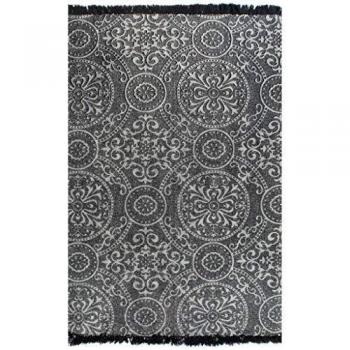 Tappeto kilim grigio in cotone 160x230 cm