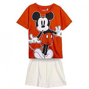Set pijama corto Mickey Mouse rojo, ideal para niños de 4 años