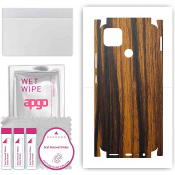 Capa de protección APGO para el Realme Narzo 30A – Wrap completo de film, foil o vinilo con diseño Tigerwood