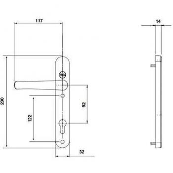 Yale Essentials Polished Chrome effect Zinc alloy Lever Door handle (L)32mm Pair