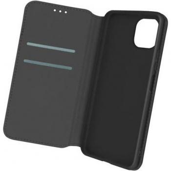 Étui portefeuille AVIZAR Galaxy A22 5G Noir – Fonction vidéo + compartiments cartes