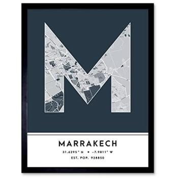 Stylish Marrakech Map Wall Decor