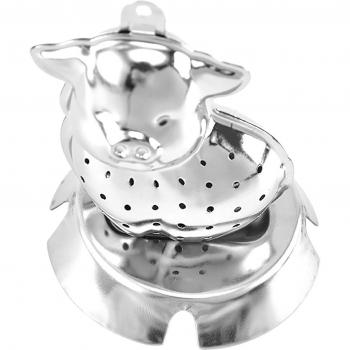 Herramienta de cocina: infusor de té con bandeja en forma de animal