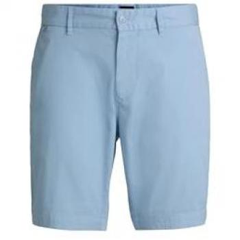 BOSS Herren‑Shorts in Blau – Baumwolle, Slim Fit, Gurtrollen, “Slice” Design, 52 cm
