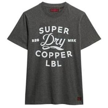 Superdry Copper Label Hombres – Camiseta Algodón Gris