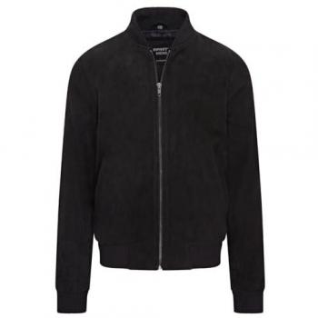 Infinity Leather Men's Soft Goat Suede MA-1 Varsity Bomber Jacket