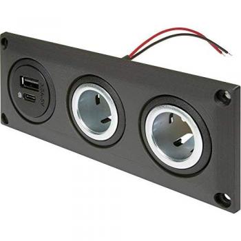 Prise intégrée ProCar avec double USB et 2 prises de courant, capacité 20 A