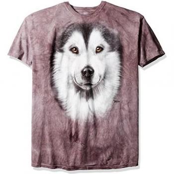 Grünes (Grau) Alaskan Malamute Gesichts-Shirt, 3XL