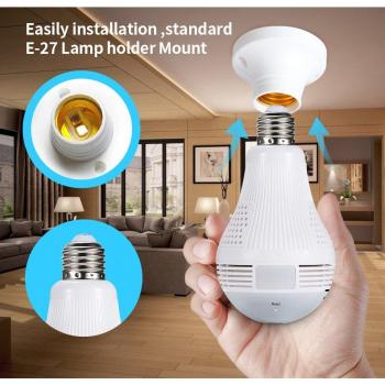 Top Seller 960P HD Mini 3D VR WiFi Light Bulb Camera