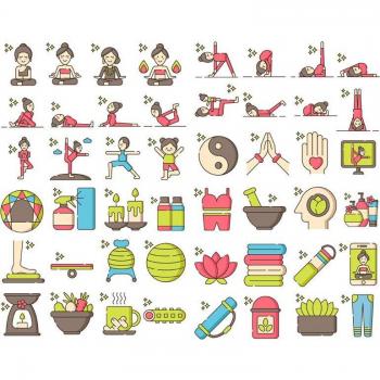 Kit de Yoga con Pegatinas Decorativas, Organizador de Escritorio, Suministros Escolares, Accesorios de Oficina