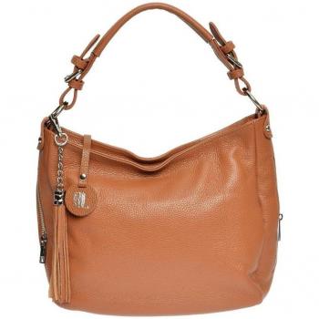 Bolso de mano marrón de cuero Anna Luchini