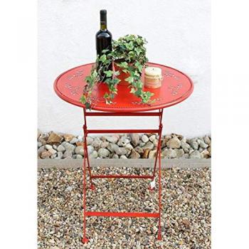 Tavolo da Balcone Rosso Pieghevole Ø65 cm