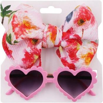 Par de Gafas de Sol Leopardo + Diadema Floral con Corazón
