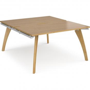 2-Person Office Desking with 1400mm Wooden Frame