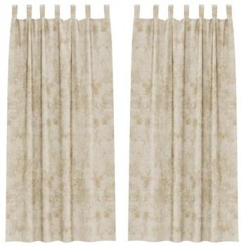 Rideaux Élégants Crème en Velours 245 x 140 cm
