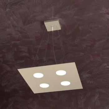 Sospensione Moderna Quadra 4 Luci Metallo Sabbia Gx53