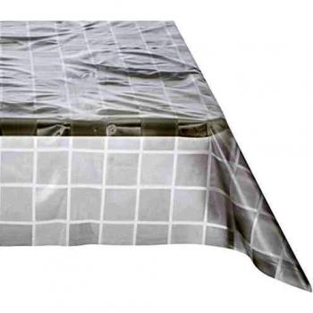 Nappe imprimée mosaïque Décor line Cristal 140x240 cm blanc
