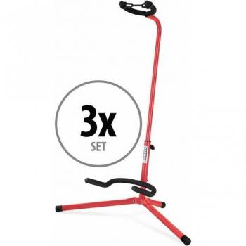 Set de 3 Supports pour Guitare Rouge Classic Cantabile Modèle GS-30 RD
