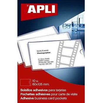 Apli Bolsillos Porta Tarjetas Autoadhesivos con Solapa