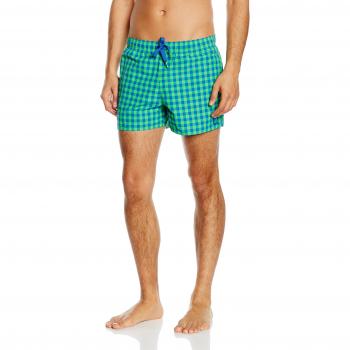Adidas Badeshorts Herren Y Check SH VSL, AJ5547, Mehrfarbig (Equity Blue/Solar Lime) Gr.XXL