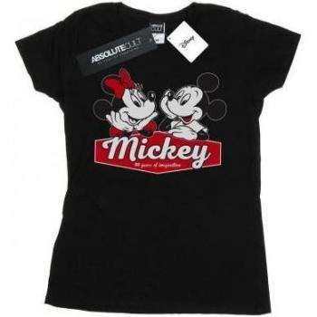 Disney Ladies Mickie & Minnie 90 Years Cotton T-Shirt – White XL