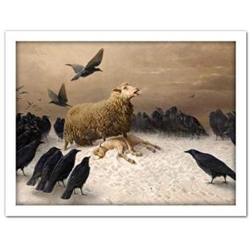 Artery8 Carrion Ewe & Crows Wall Décor – 18x24 Framed Print