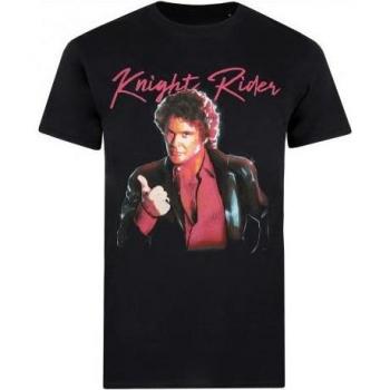 Knight Rider Men's 5XL Black Thumb-Up Graphic Tee – Durable Print