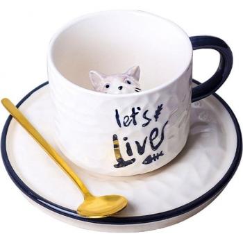 Nette Katze Keramik Tasse 280ml