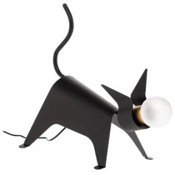 Lucande Idalina Black Cat LED Table Lamp