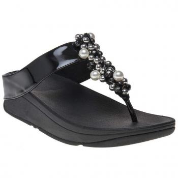 Fitflop Deco, Sandalias de Cuña para Mujer, Color Negro, Talla 37