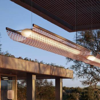 Brown‑Red Nans Balis Ceiling Lamp – 140 cm