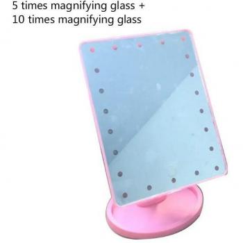 Miroir de vanité carré avec 16LED/22LED et lumière nocturne USB