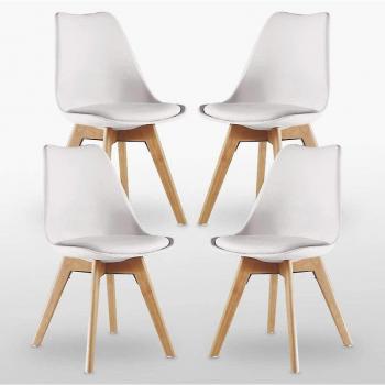 Lorenzo White Solid Wood Dining Chair Set of 4