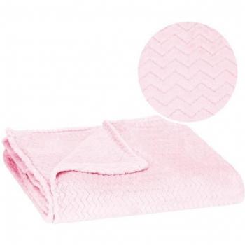 Coperta a zigzag rosa chiaro per divano e letto 70x160 cm