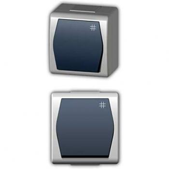 Hermes 2 Modernes Aufputzkreuzschaltersystem, IP44, schwarz/weiss