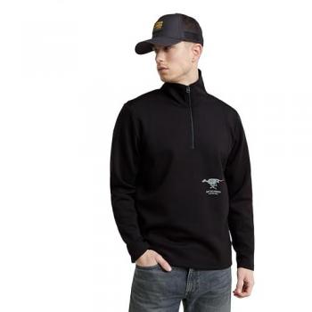 Camiseta de Hombre G-Star Raw Motion Half Zip Tweeter Negra