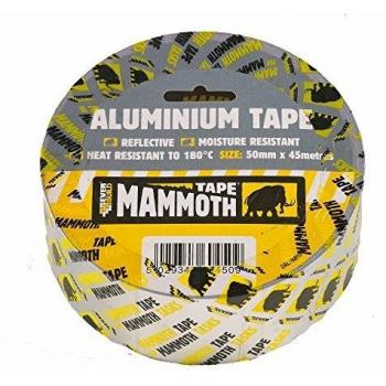 Everbuild Mammoth Aluminium Tape, Heat and Light Reflective Tape, Silver, 50 mm x 45 m