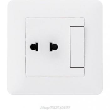 Porcelain White 2-Hole Power Socket with 1 Gang Switch