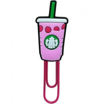 Soporte de página de PVC para café, marcapáginas, clip de papel, material de oficina, 1 unidad