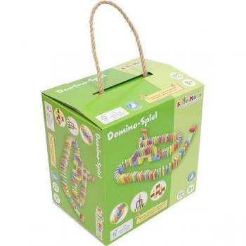 Spielmaus Domino‑Spiel aus Holz – 100 Teile, buntes Spielset für Kinder