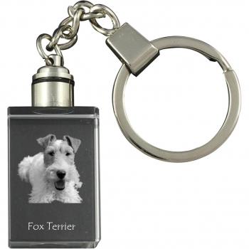 Portachiavi Illuminato con Immagine di Fox Terrier Wire